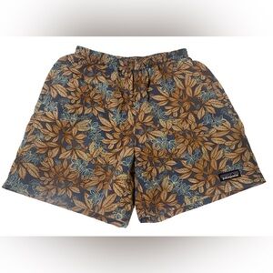 Patagonia Shorts XS Boys Trunks Baggies Floral All Over Drawstring Waist Lined